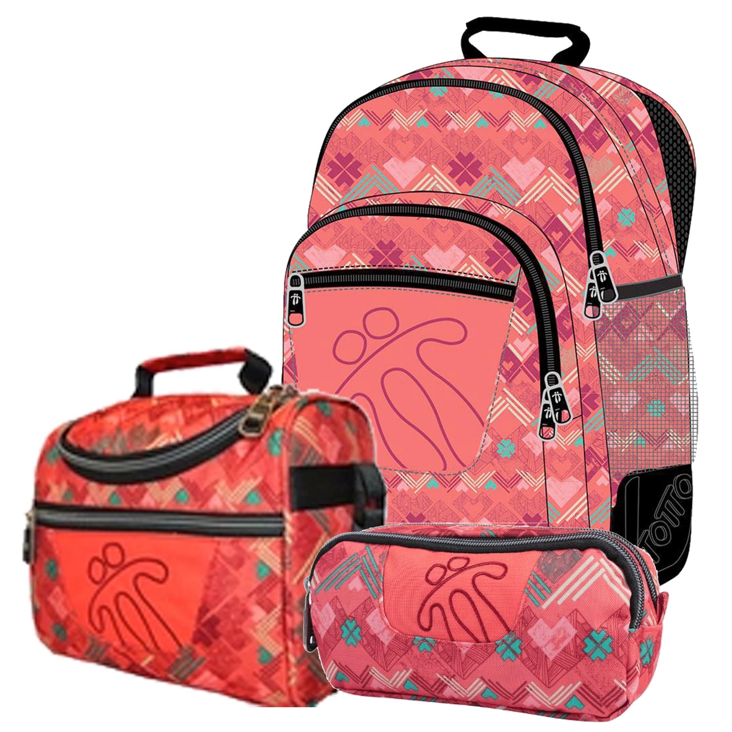 Conjunto Escolar Mochila+Lancheira+Estojo 1OR