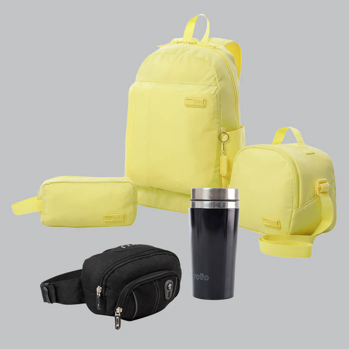 Mochila+Lancheira+Estojo+Bolsa de Cintura+Garrafa A81