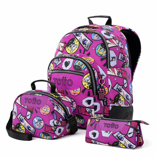 Conjunto Mochila+Lancheira+Estojo Triplo 1KC