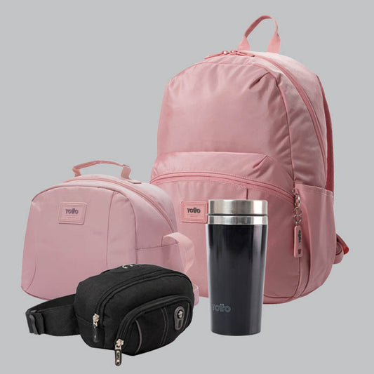 Mochila+Lancheira+Bolsa de Cintura+Garrafa P60