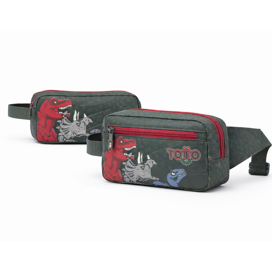 Conjunto Estojo+Bolsa de Cintura T-REX