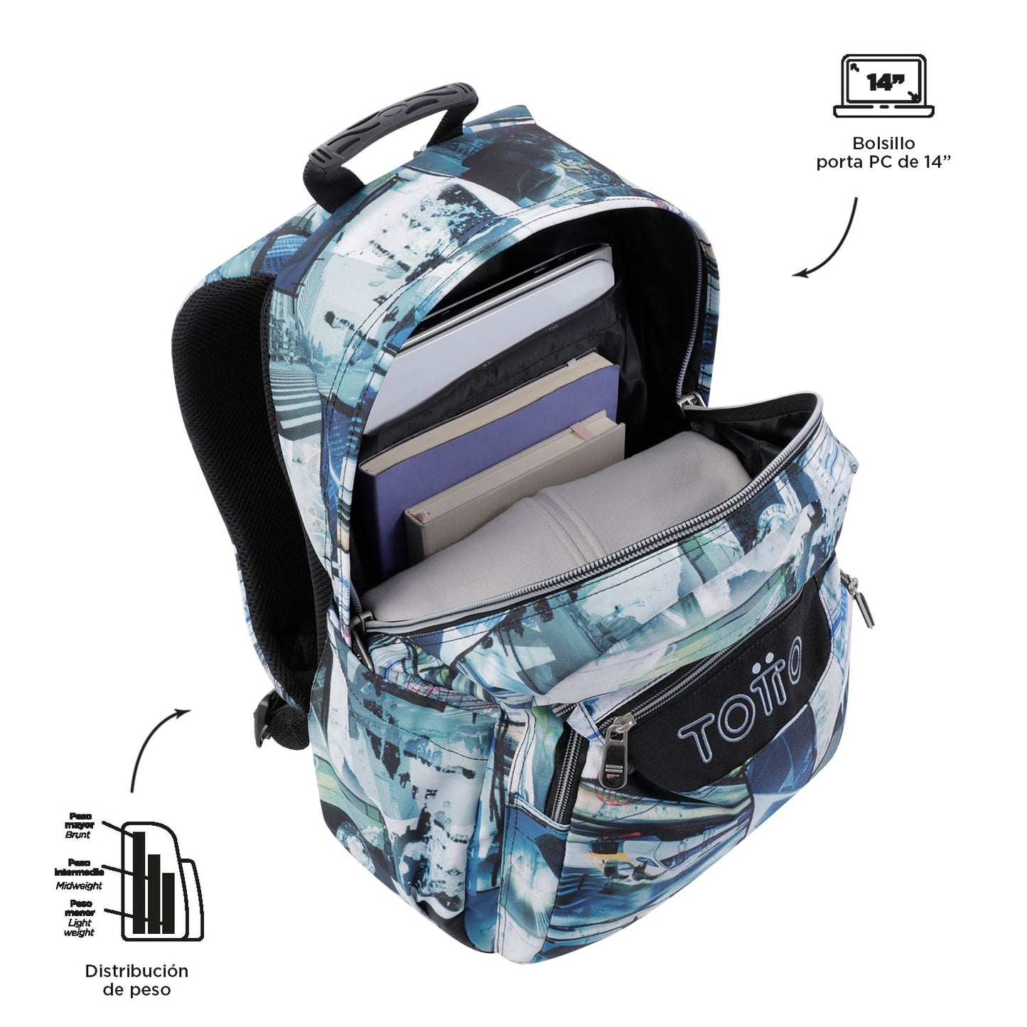 Mochila Escolar 8 a 12 anos Acuarela 4HV