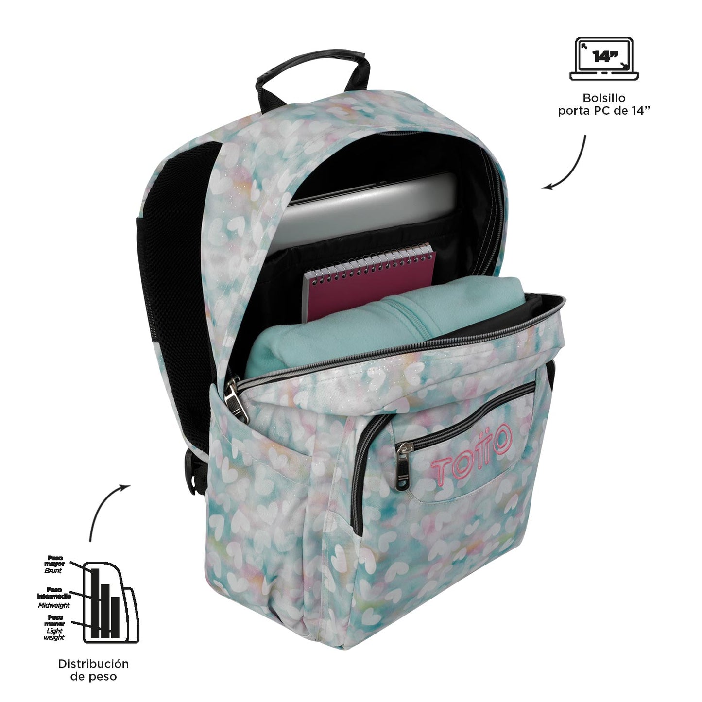 Mochila Escolar 8 a 12 anos Acuarela 4HX
