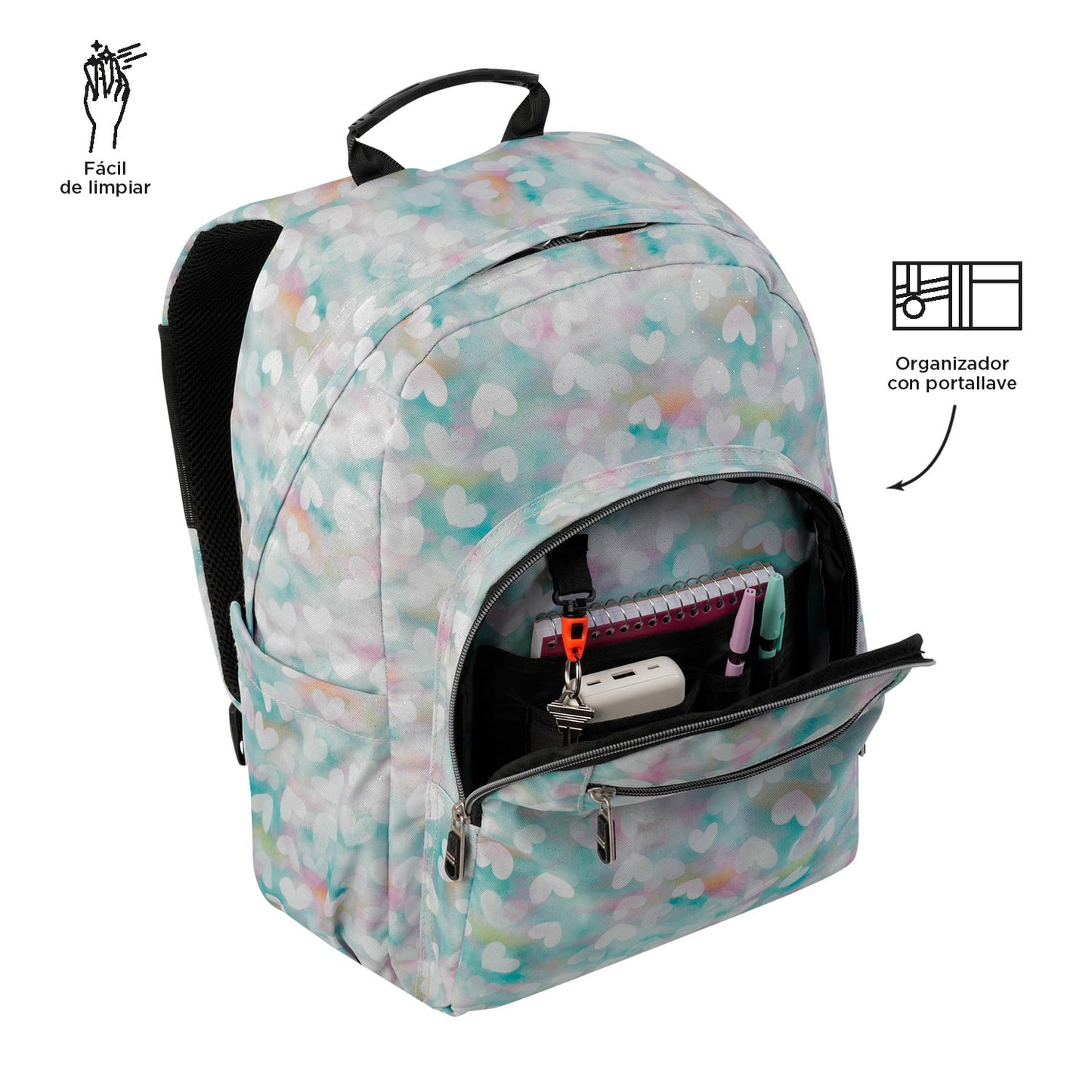 Mochila Escolar 8 a 12 anos Acuarela 4HX