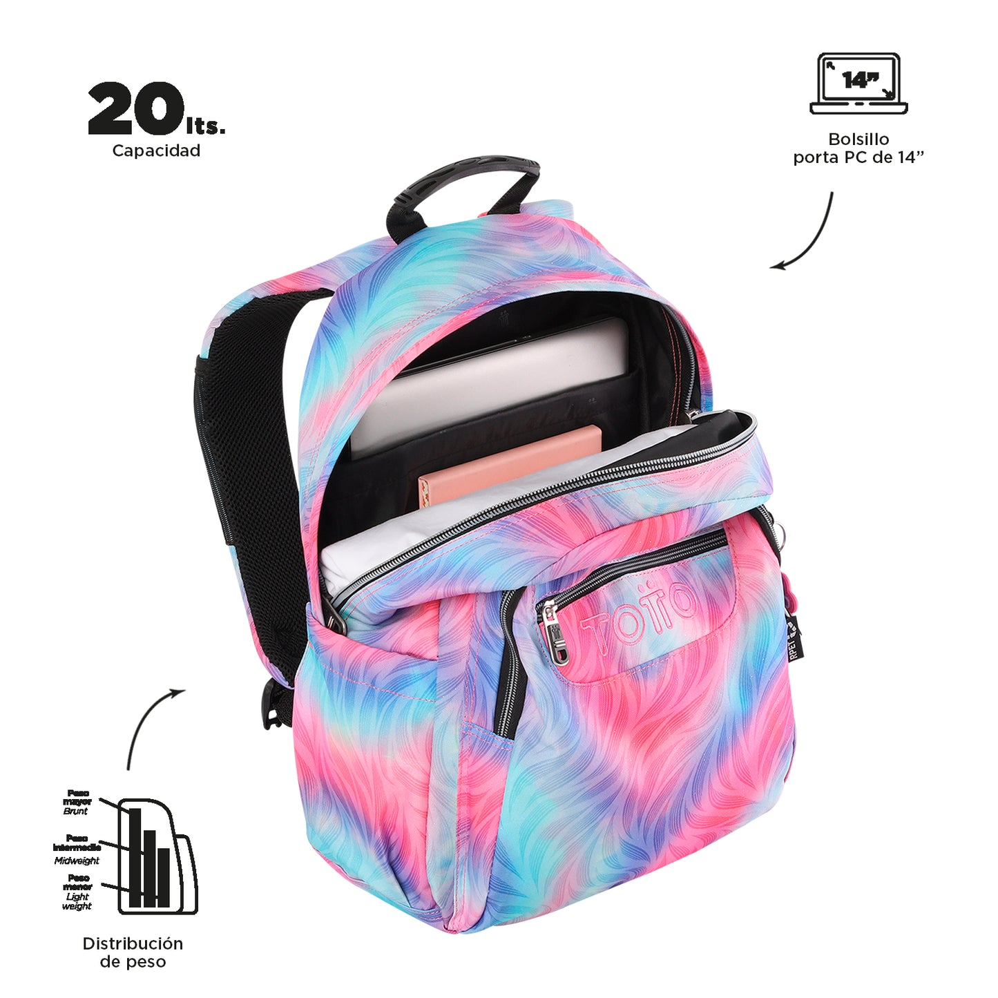 Mochila Escolar 8 a 12 anos Acuareles 9IZ