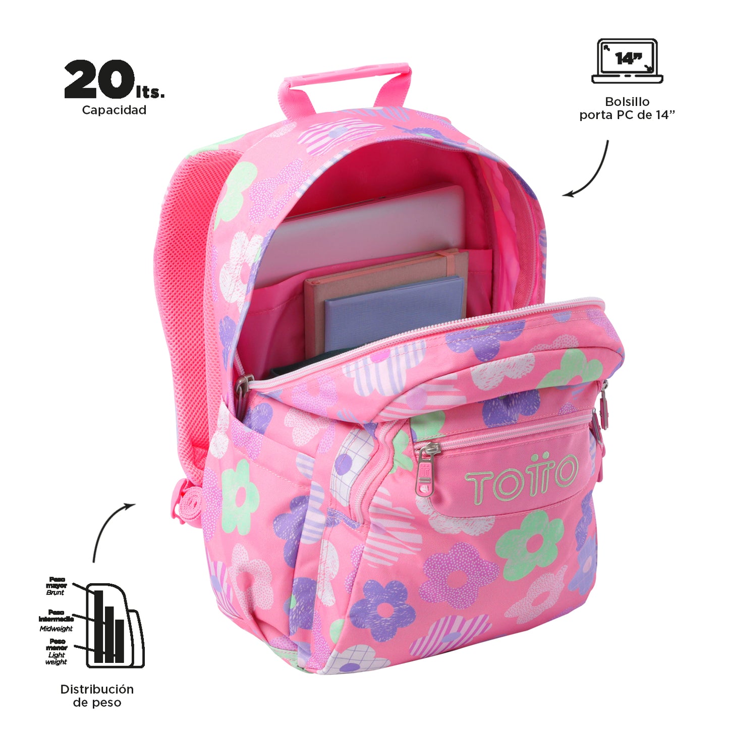 Mochila Escolar 8 a 12 anos Acuarela 0KE