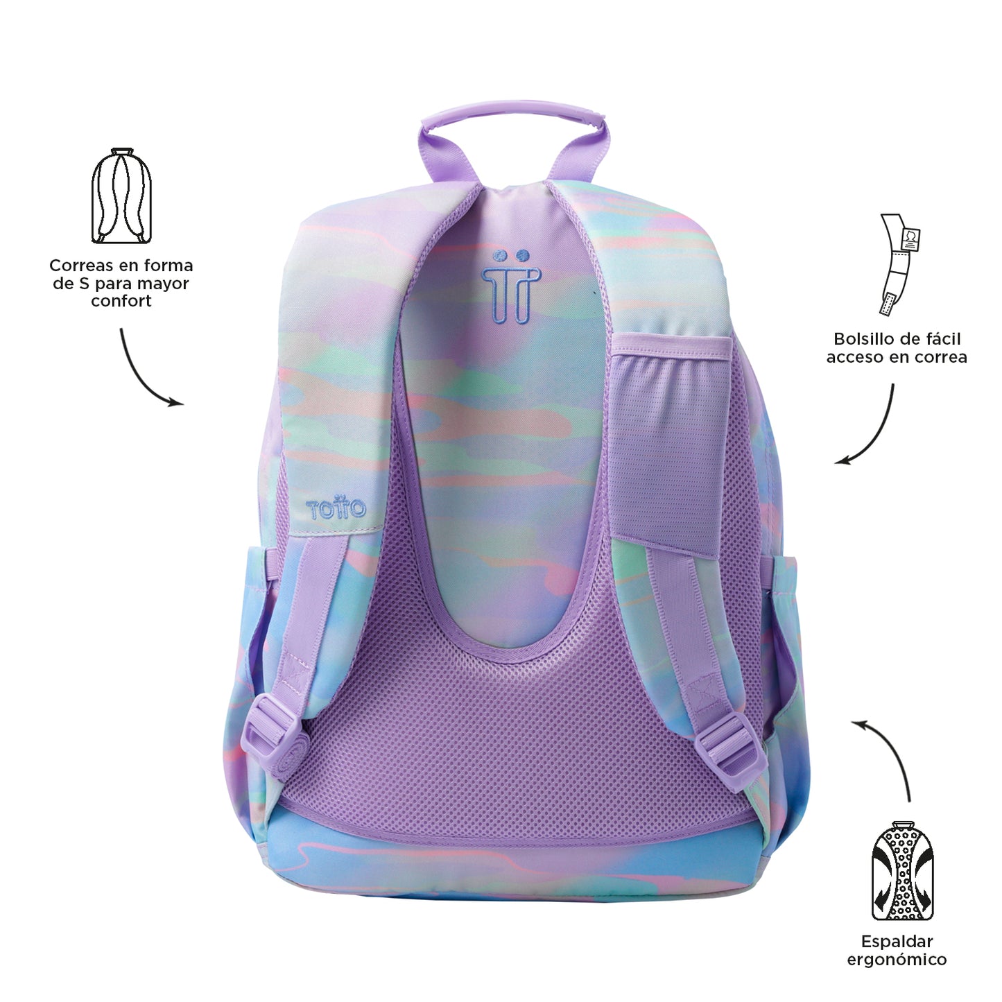 Mochila Escolar 8 a 12 anos Acuarela 5DO