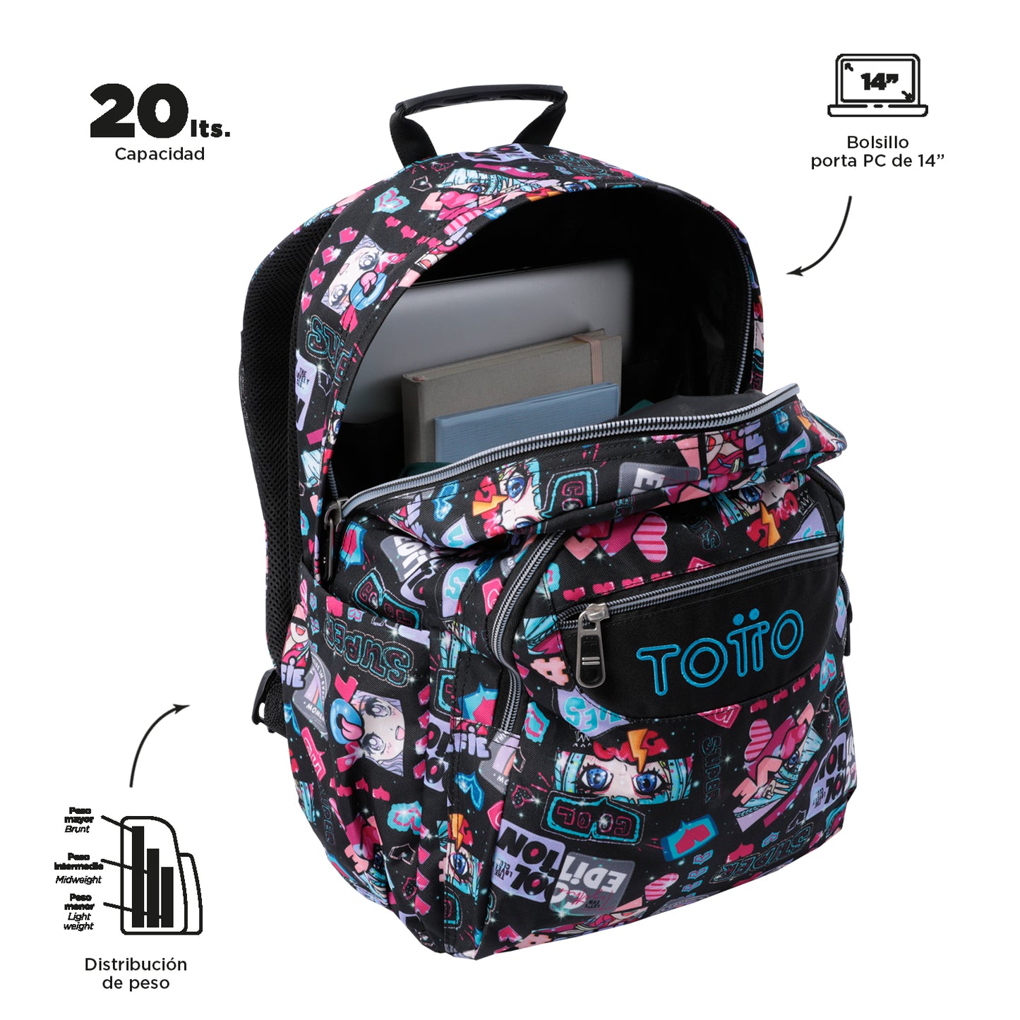 Mochila Escolar 8 a 12 anos Acuarela 6CZ