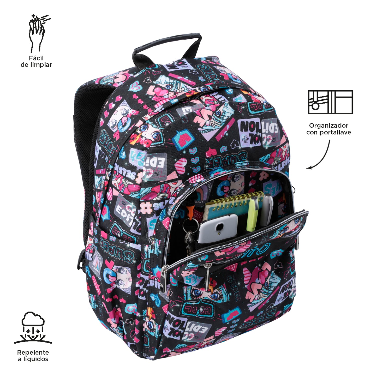 Mochila Escolar 8 a 12 anos Acuarela 6CZ
