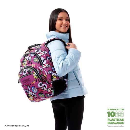 Mochila Escolar 8 a 12 anos Rayol 1KC + estojo Tablero 1KC