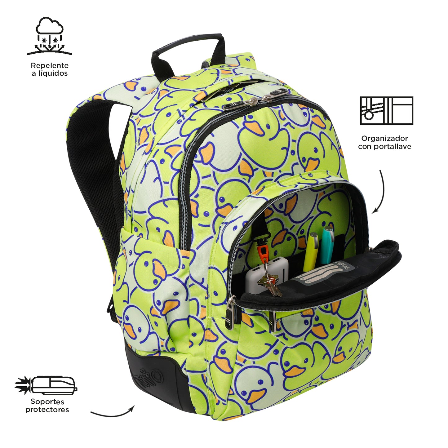 Mochila Escolar 8 a 12 anos Rayol 3A4 + estojo Tablero 3A4