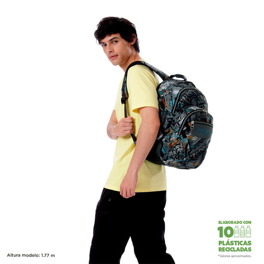 Mochila Escolar 8 a 12 anos Rayol 7YL + estojo Tablero 7YL