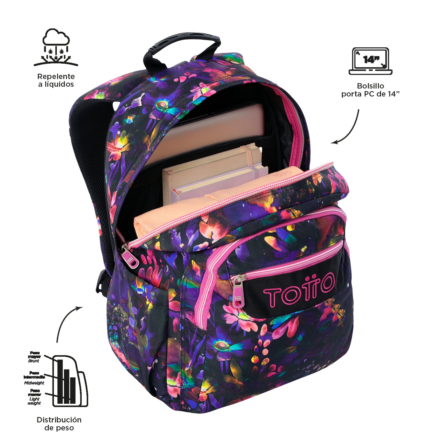Mochila Escolar 8 a 12 anos Acuareles 5Q5