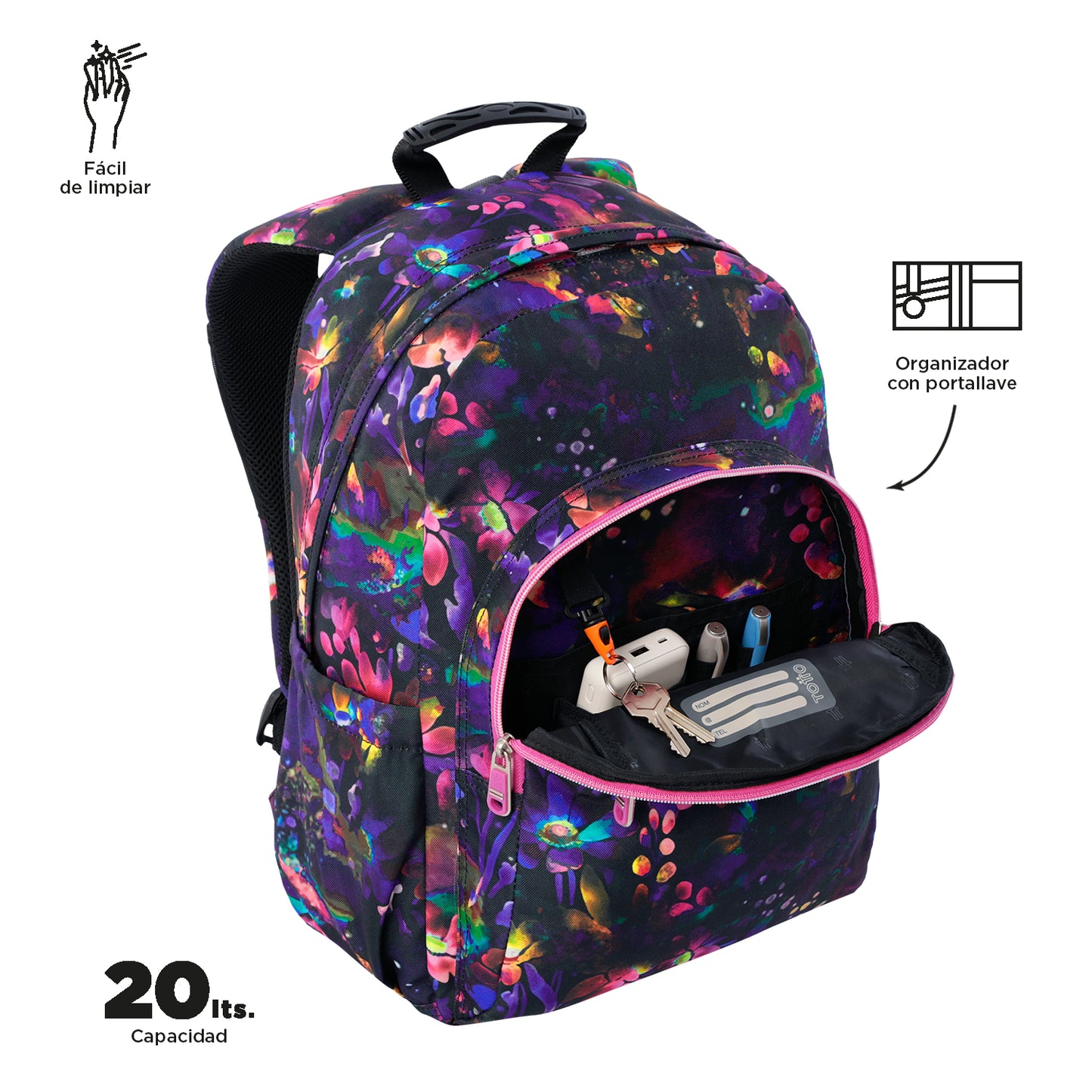 Mochila Escolar 8 a 12 anos Acuareles 5Q5
