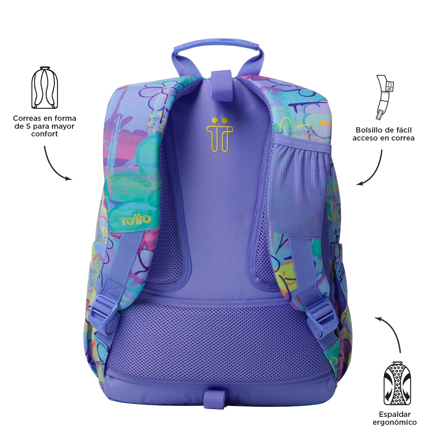 Mochila Escolar 8 a 12 anos Acuareles 5Q8