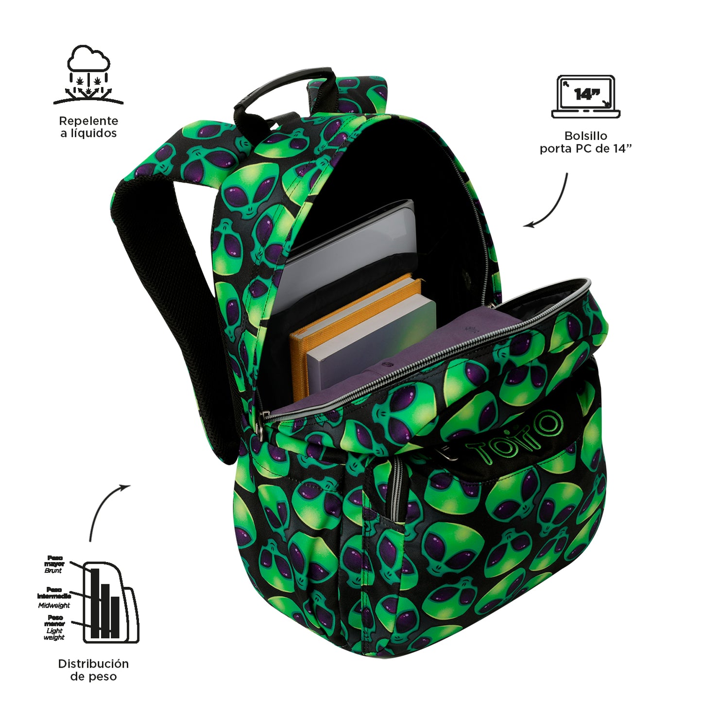 Mochila Escolar 8 a 12 anos Acuareles 6DS