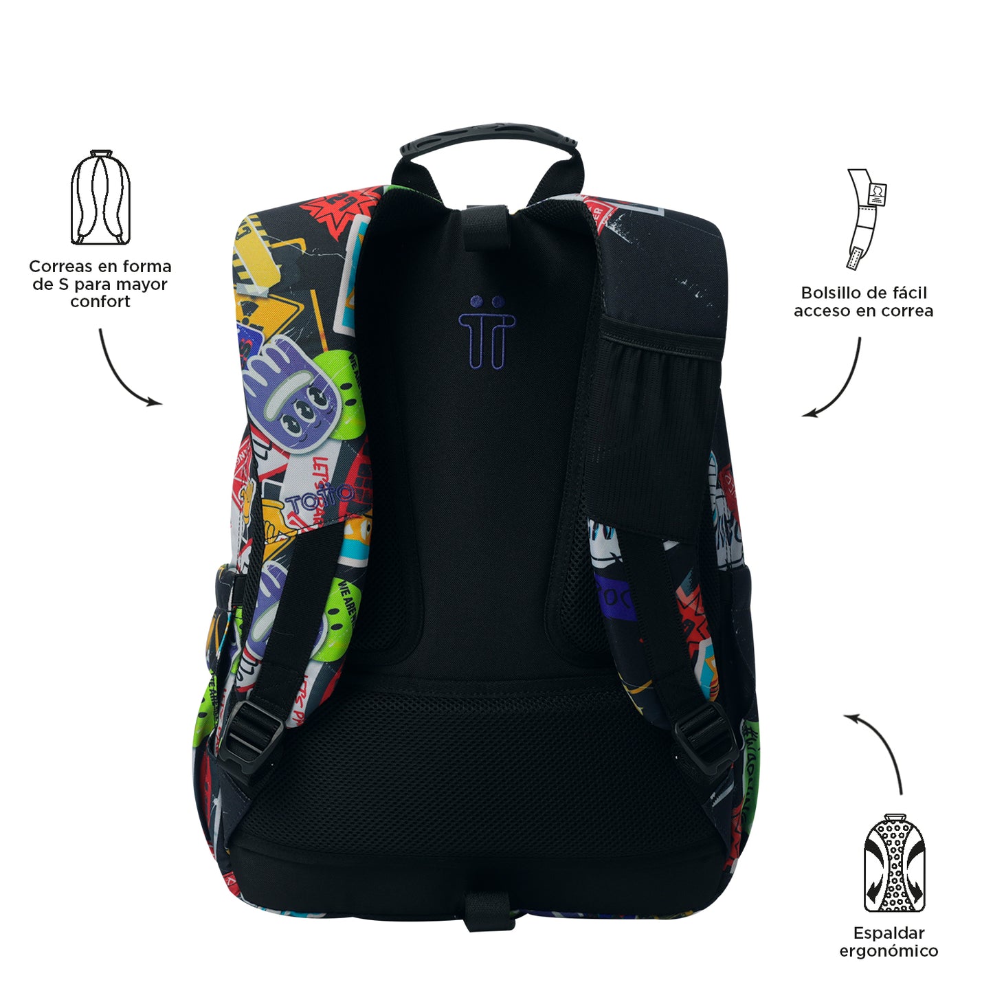 Mochila Escolar 8 a 12 anos Acuareles 8C5