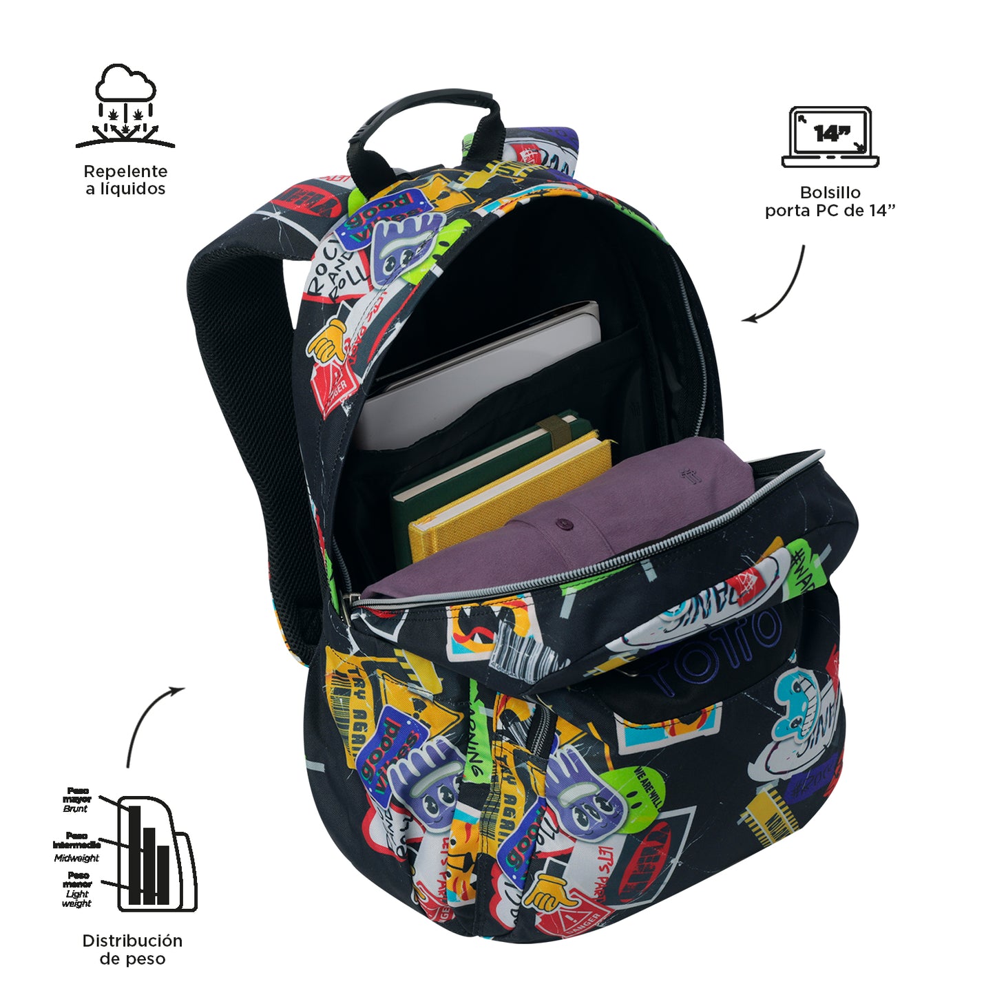 Mochila Escolar 8 a 12 anos Acuareles 8C5