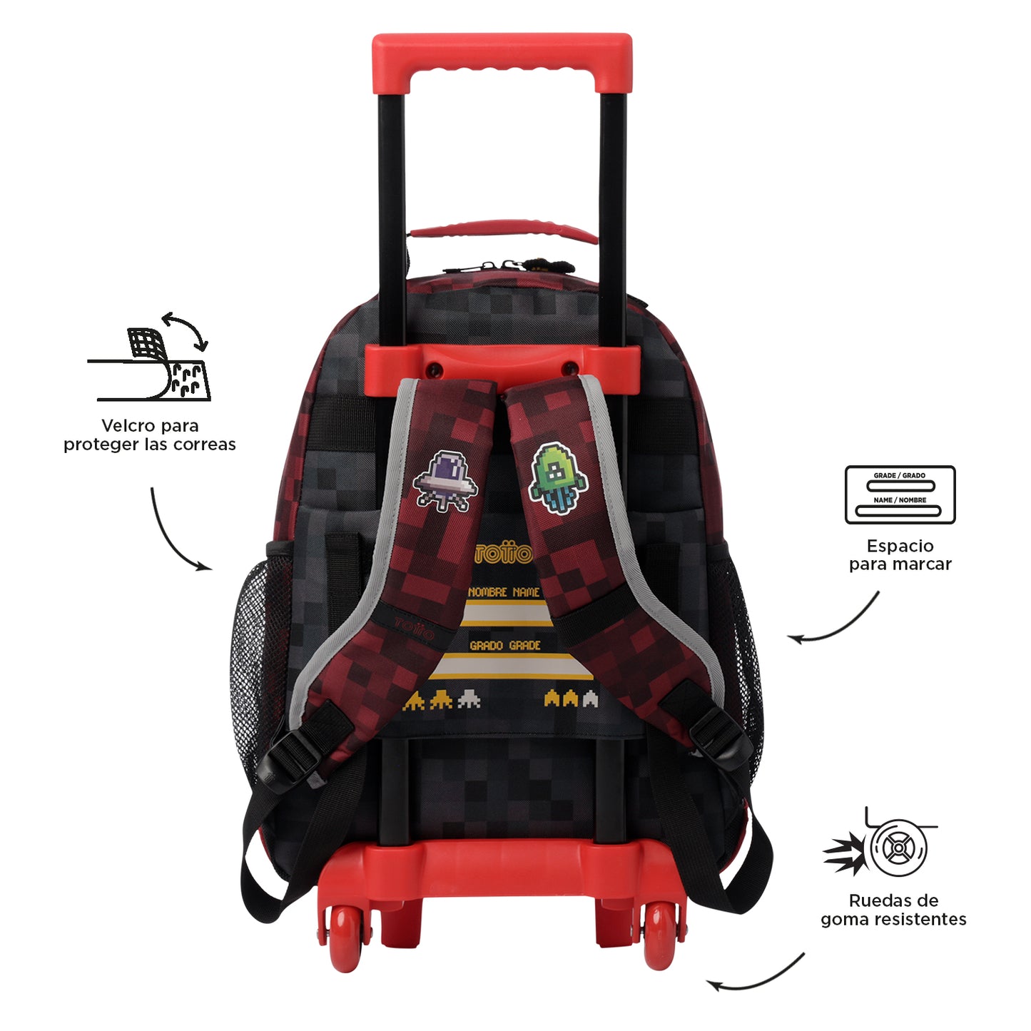 MOCHILA COM RODAS INFANTIL M 6 e 7 anos DIGIBOT 6RX