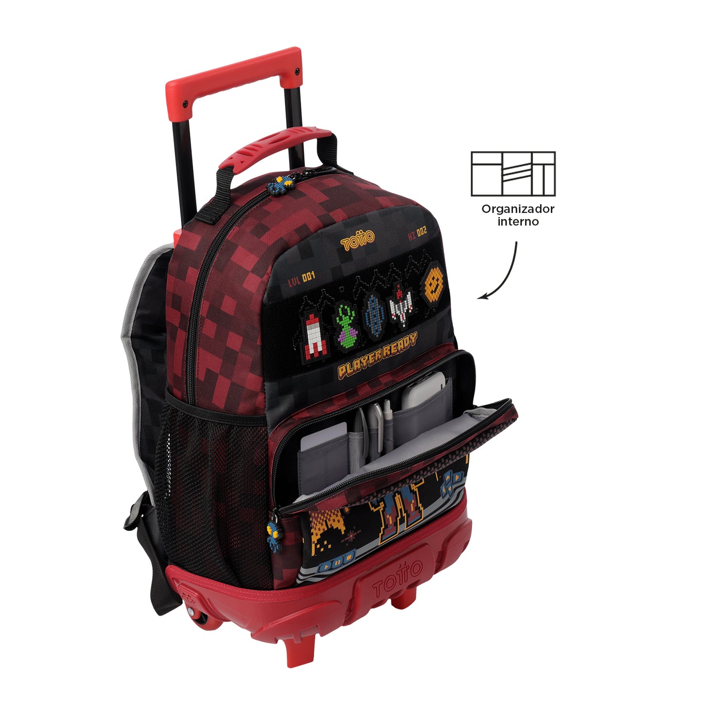MOCHILA COM RODAS INFANTIL M 6 e 7 anos DIGIBOT 6RX