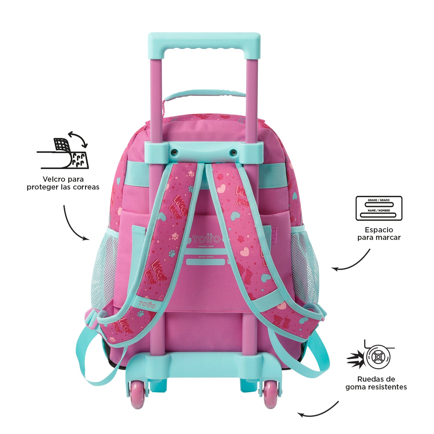 MOCHILA COM RODAS M 6 e 7 anos DOGGY LOVE 1K6
