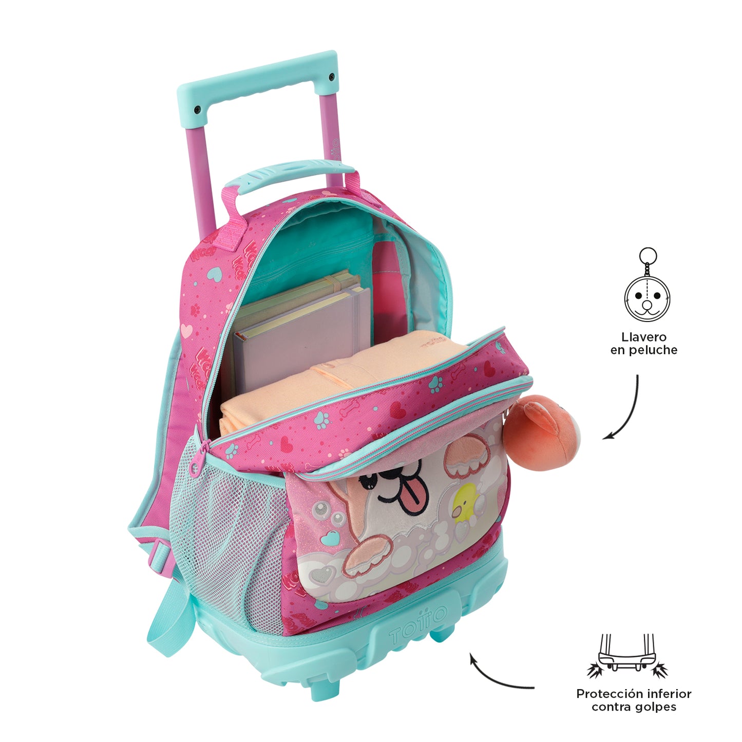 MOCHILA COM RODAS M 6 e 7 anos DOGGY LOVE 1K6