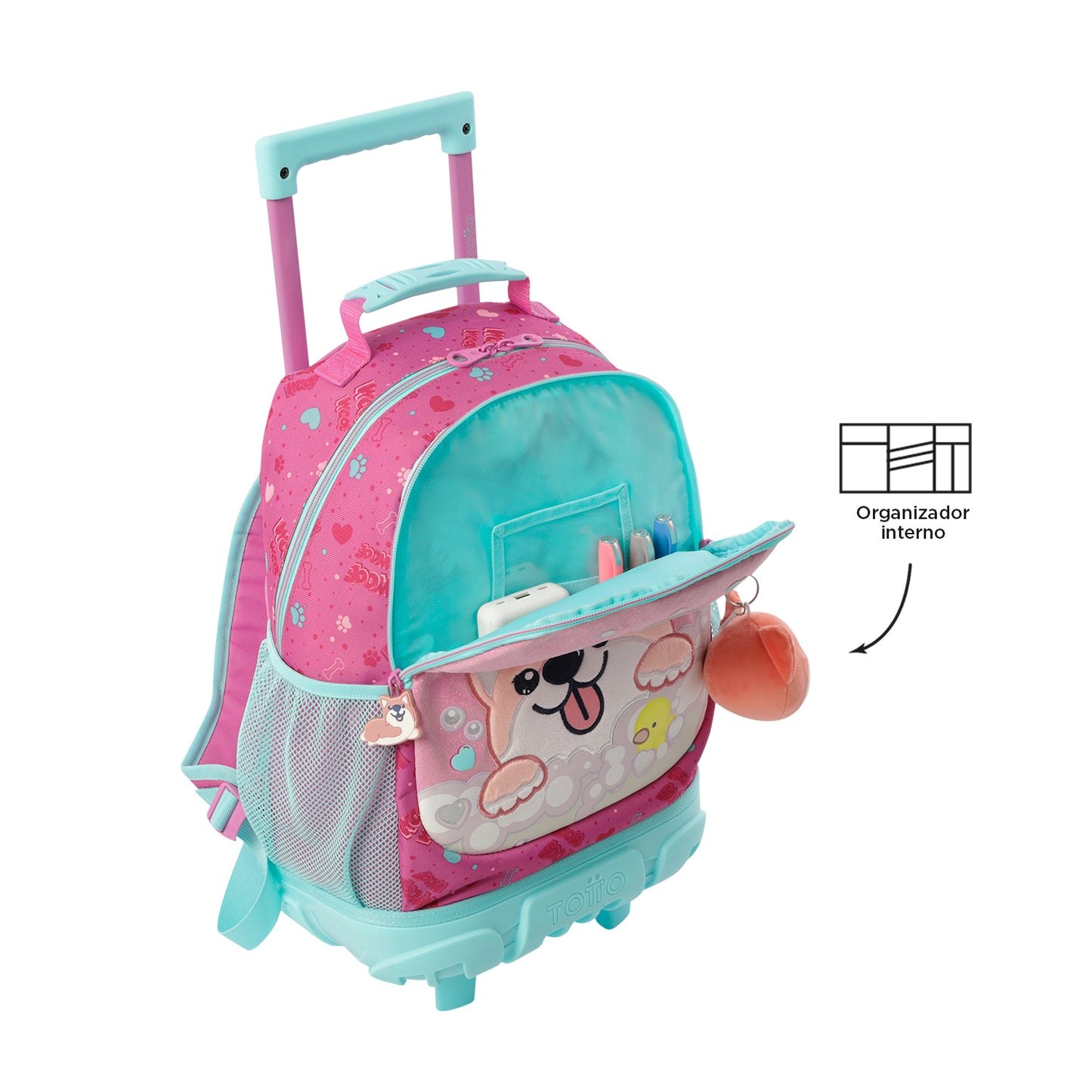 MOCHILA COM RODAS M 6 e 7 anos DOGGY LOVE 1K6