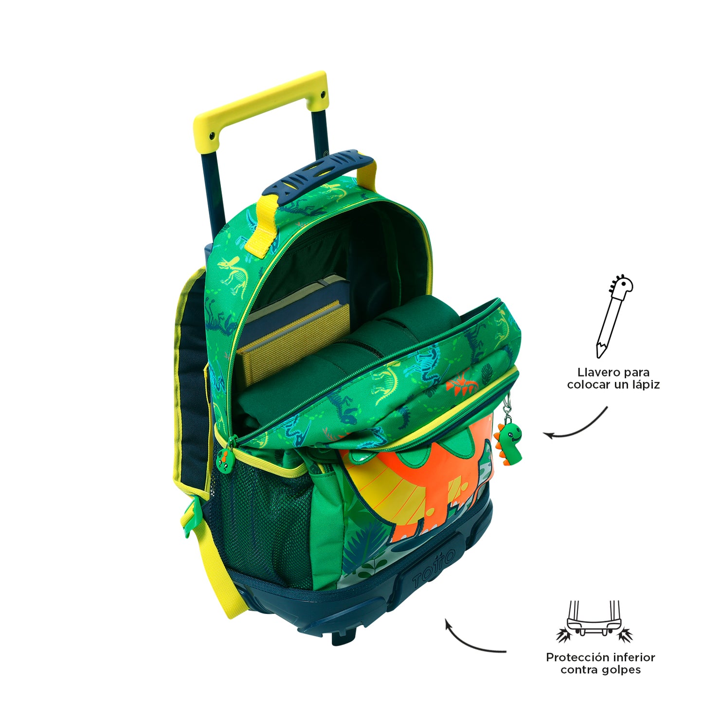 MOCHILA COM RODAS INFANTIL M 6 a 7 anos DINOMAX 5D6