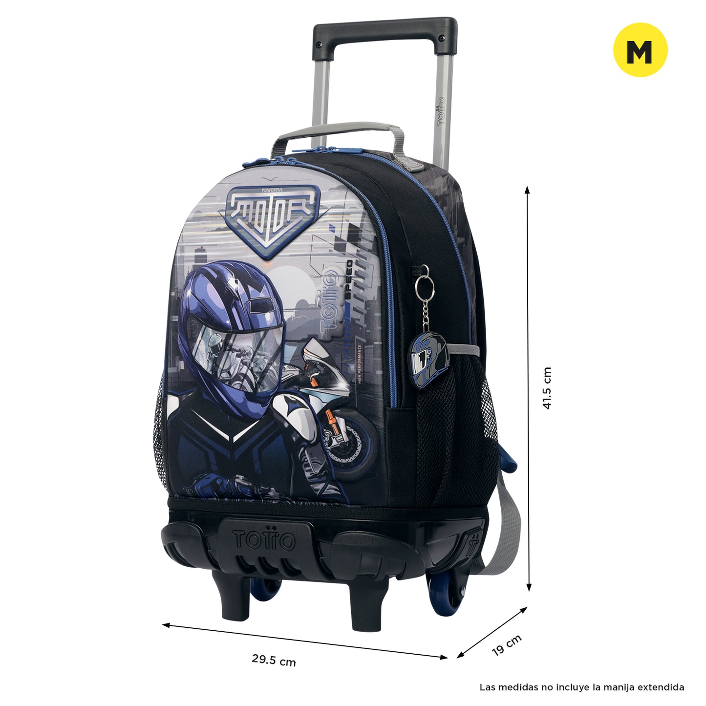 MOCHILA COM RODAS INFANTIL M 6 e 7 anos Helmet Racer NZ0