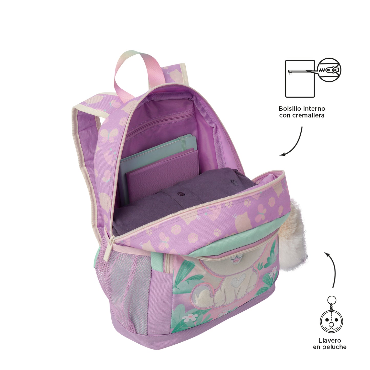 MOCHILA INFANTIL M 6 e 7 anos QUEEN CAT 1K5