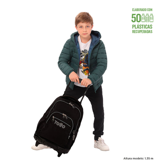 Trolley Escolar 8 a 12 anos Renglones Preto