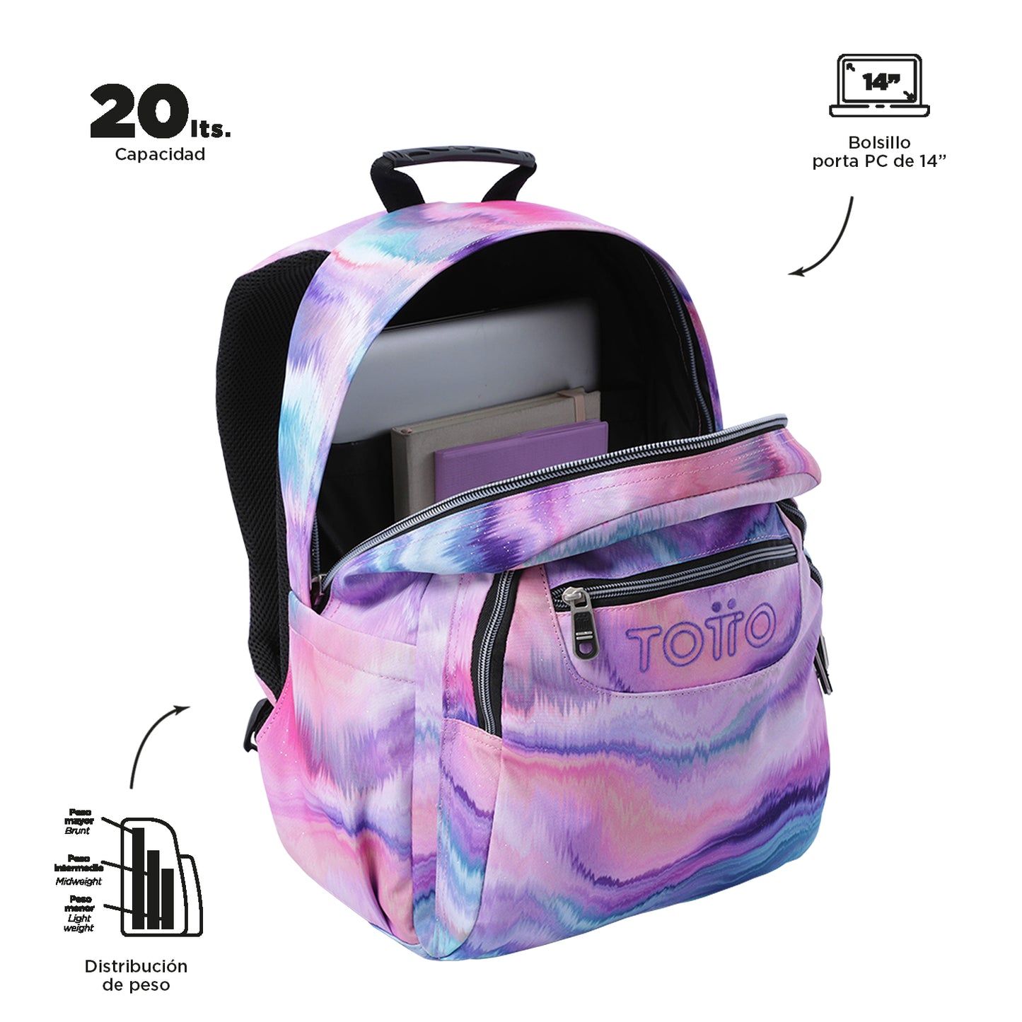 Mochila Escolar 8 a 12 anos Acuarela 0KD