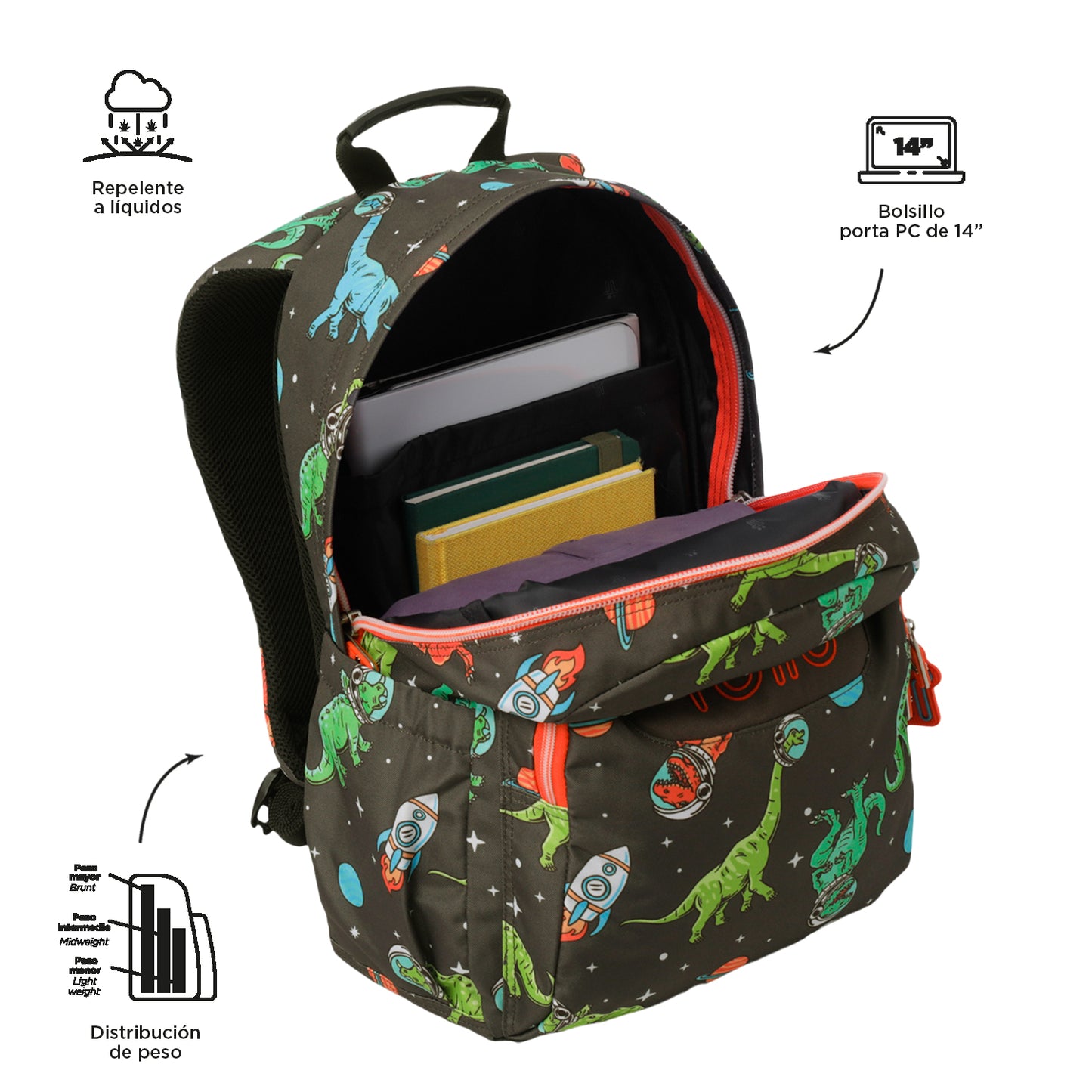 Mochila Escolar 8 a 12 anos Acuareles 1WE