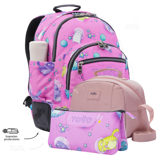 Conjunto Mochila+Estojo Triplo 9I9+Lancheira P56