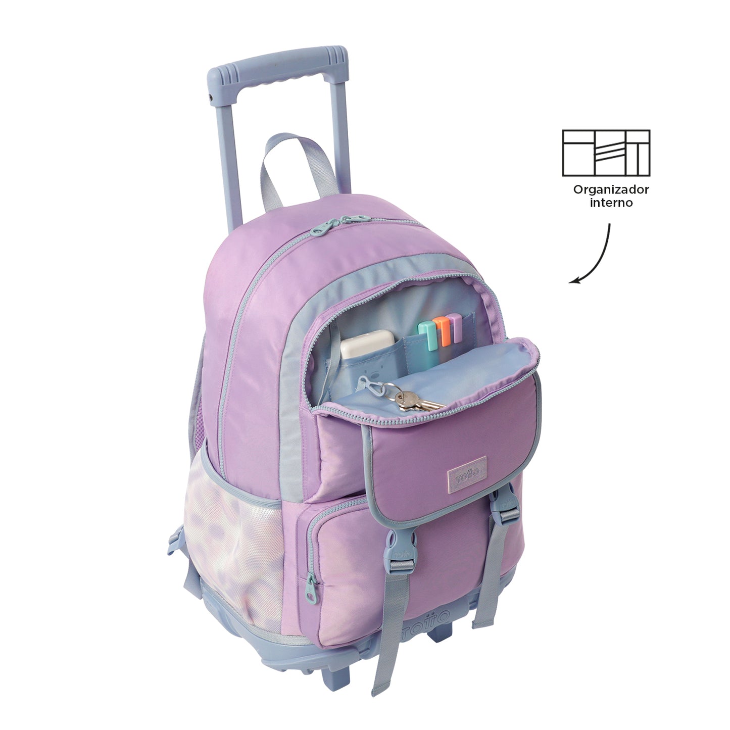 MOCHILA COM RODAS L 8 a 10 anos CLOW Z0L