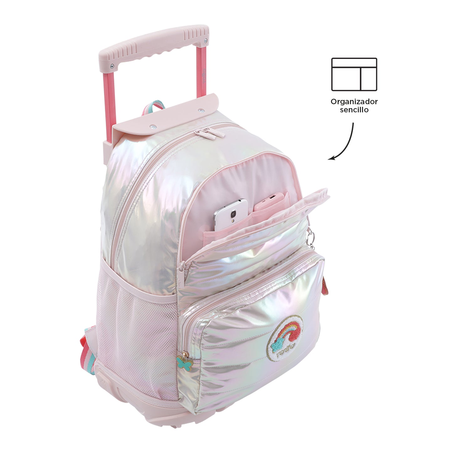 MOCHILA COM RODAS INFANTIL L 8 a 10 anos GLOWY P50