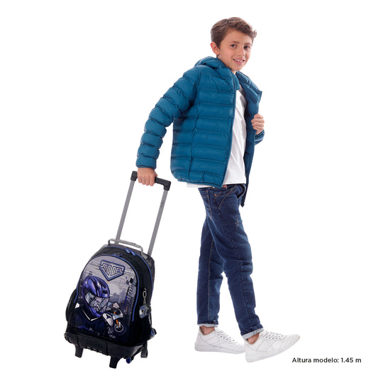MOCHILA COM RODAS INFANTIL M 6 e 7 anos Helmet Racer NZ0