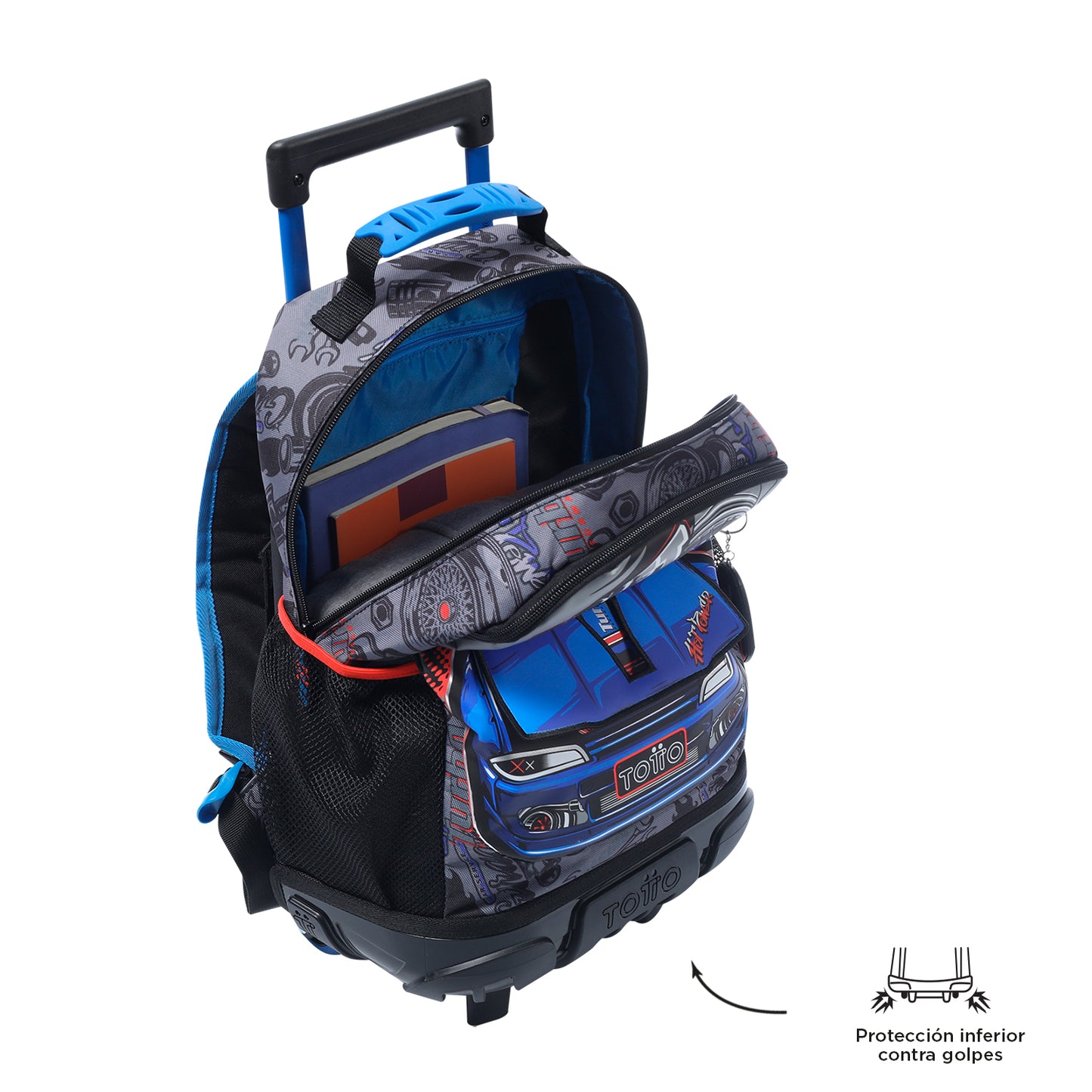 MOCHILA COM RODAS INFANTIL M 6 a 7 anos RACING 5HR