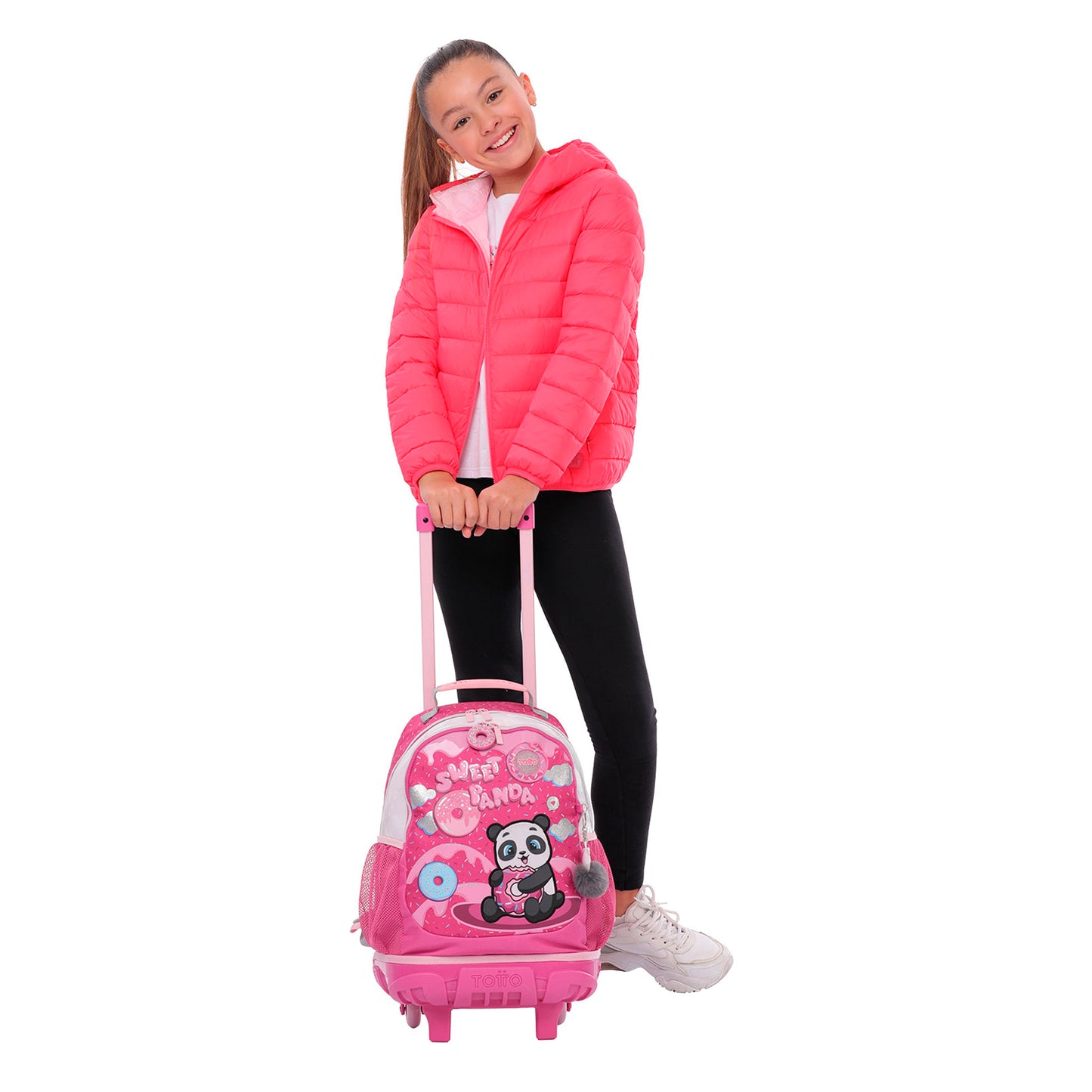 MOCHILA COM RODAS INFANTIL M 6 a 7 anos SWEET PANDA 0K0