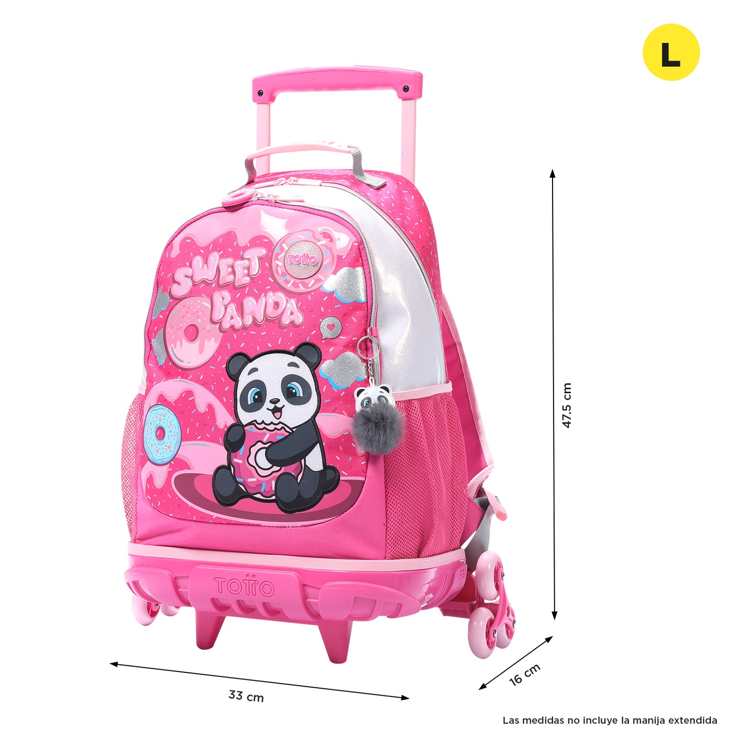 MOCHILA COM 3 RODAS INFANTIL L 8 a 10 anos SWEET PANDA 0K0